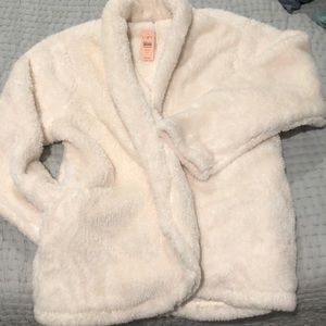 Loft cream cozy Sherpa jacket with pockets